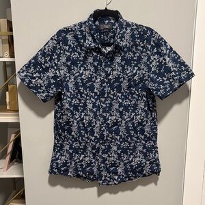 Navy Floral Button-Down Shirt